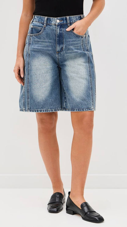 SE Spencer Mended Denim Bermuda Shorts