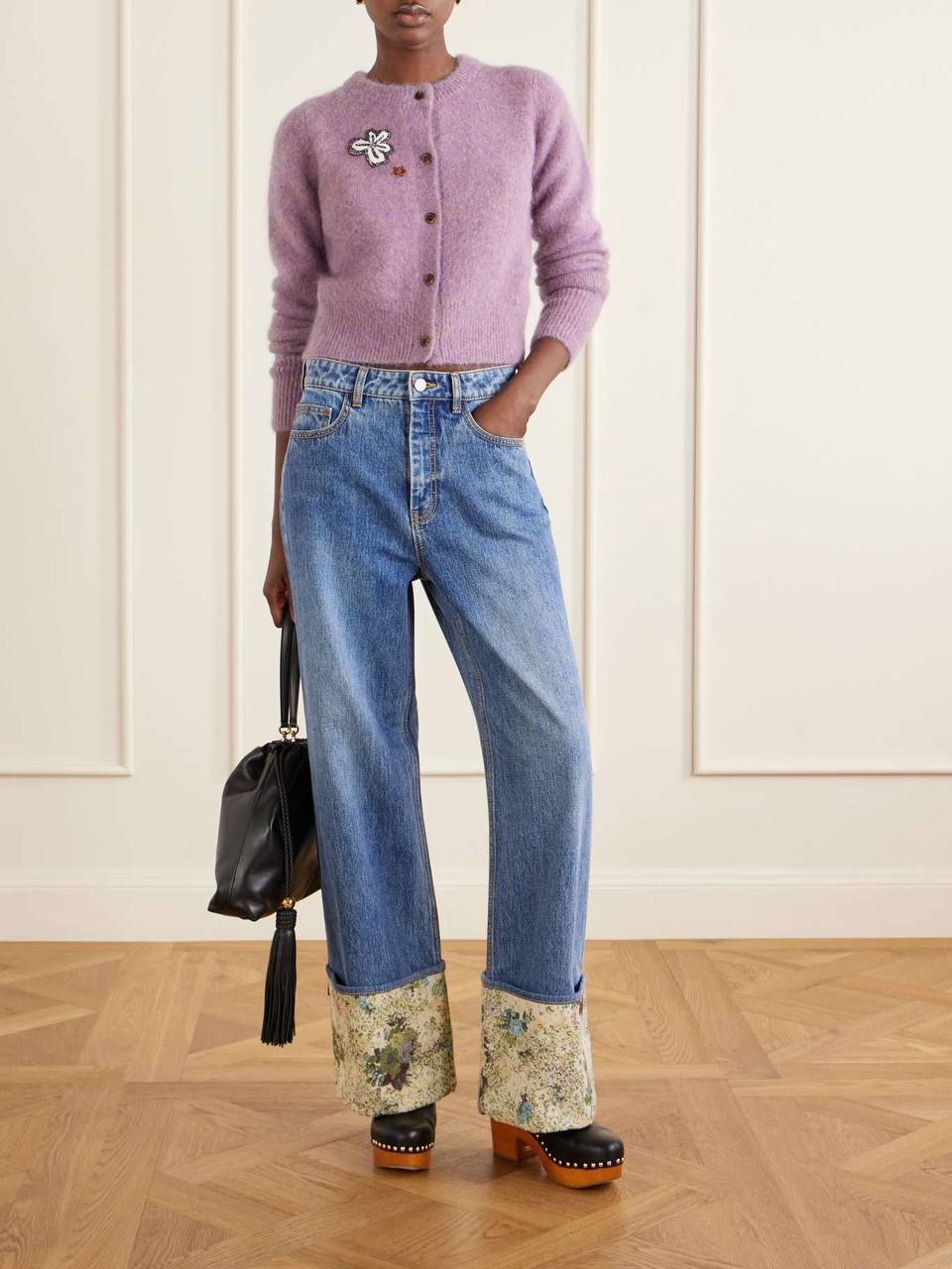 ALM Reggie Lilac Wool Cropped Cardigan