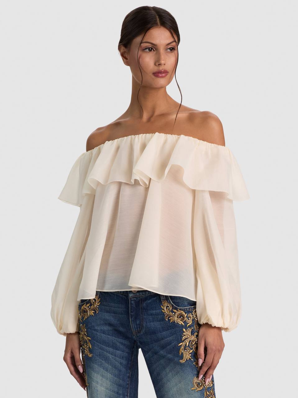 AO Alta Off the Shoulder Ruffle Blouse