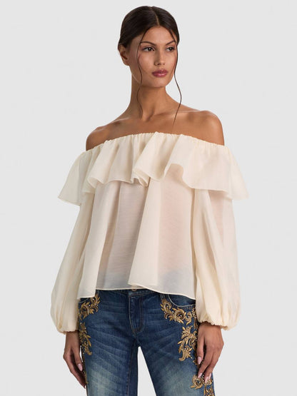 AO Alta Off the Shoulder Ruffle Blouse