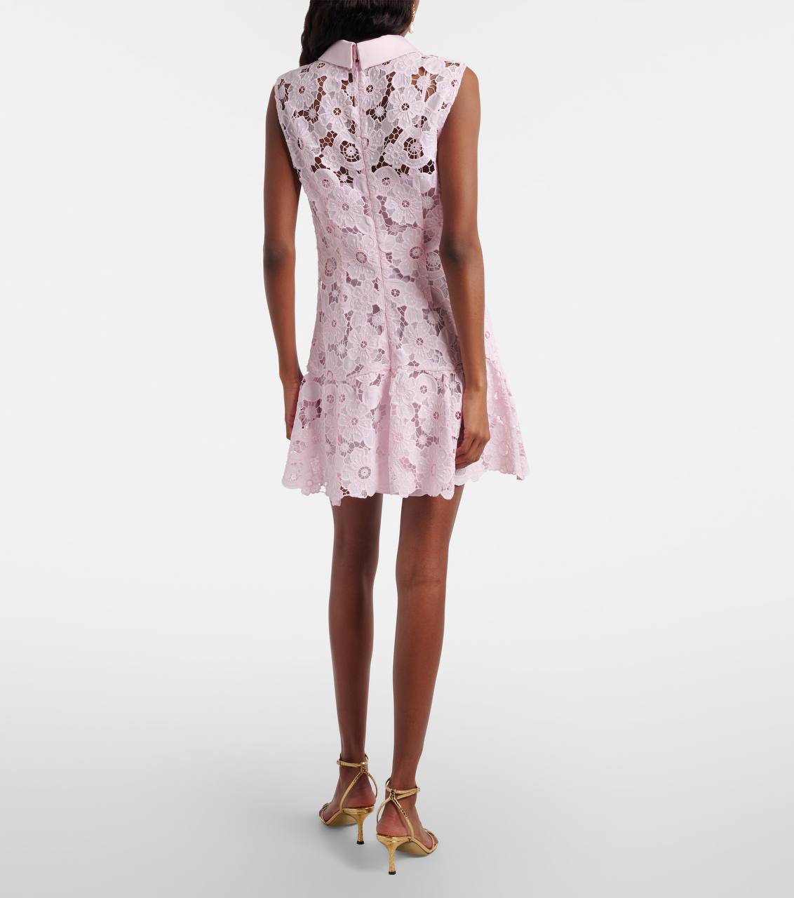 SP Pink Lace Collared Mini Dress