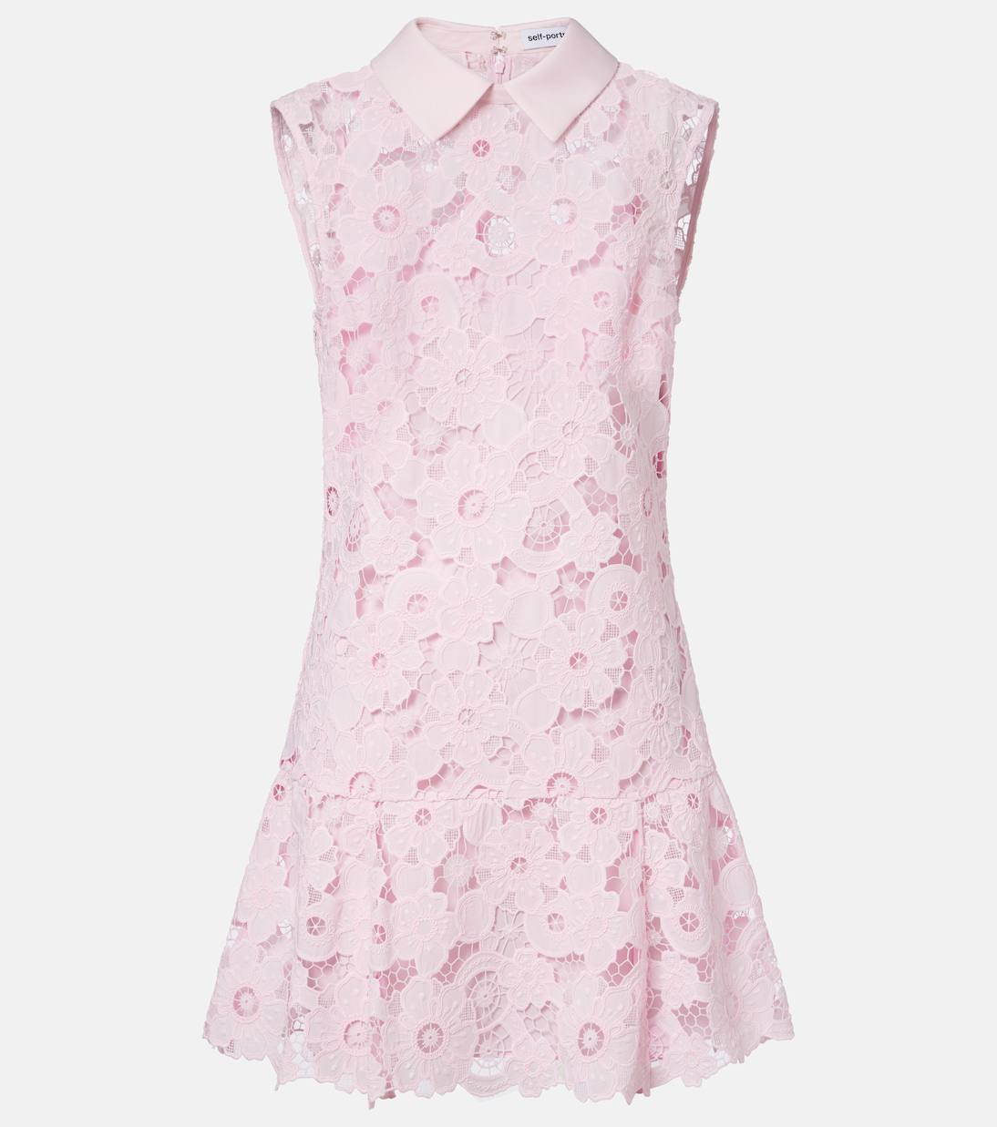 SP Pink Lace Collared Mini Dress
