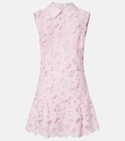 SP Pink Lace Collared Mini Dress