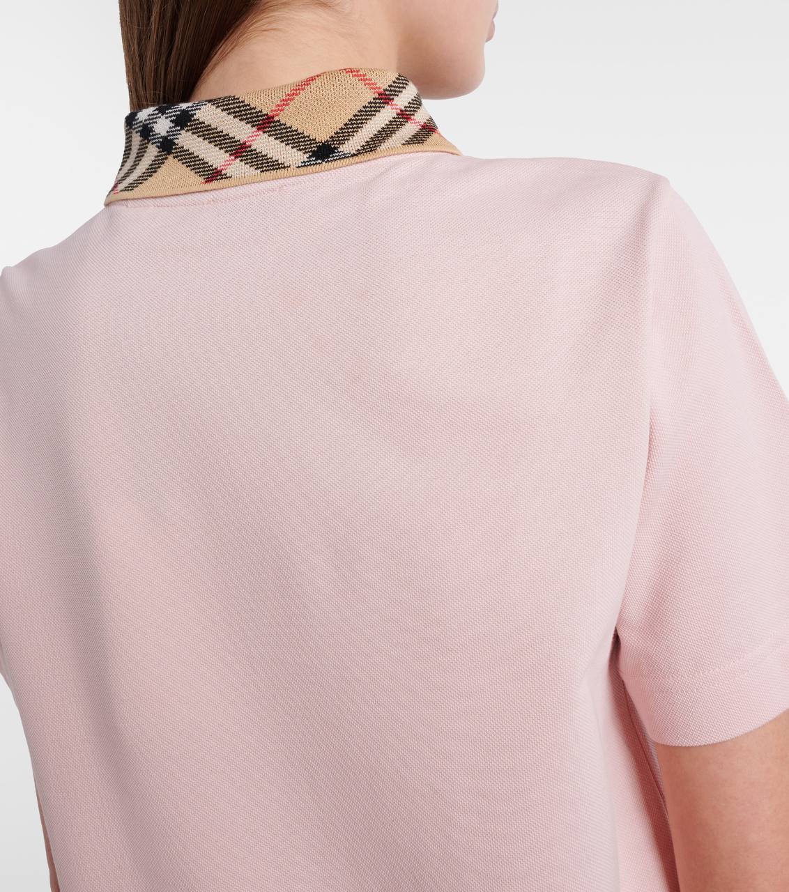 BBR Check Collar Cotton Polo Shift Mini Dress