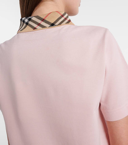 BBR Check Collar Cotton Polo Shift Mini Dress