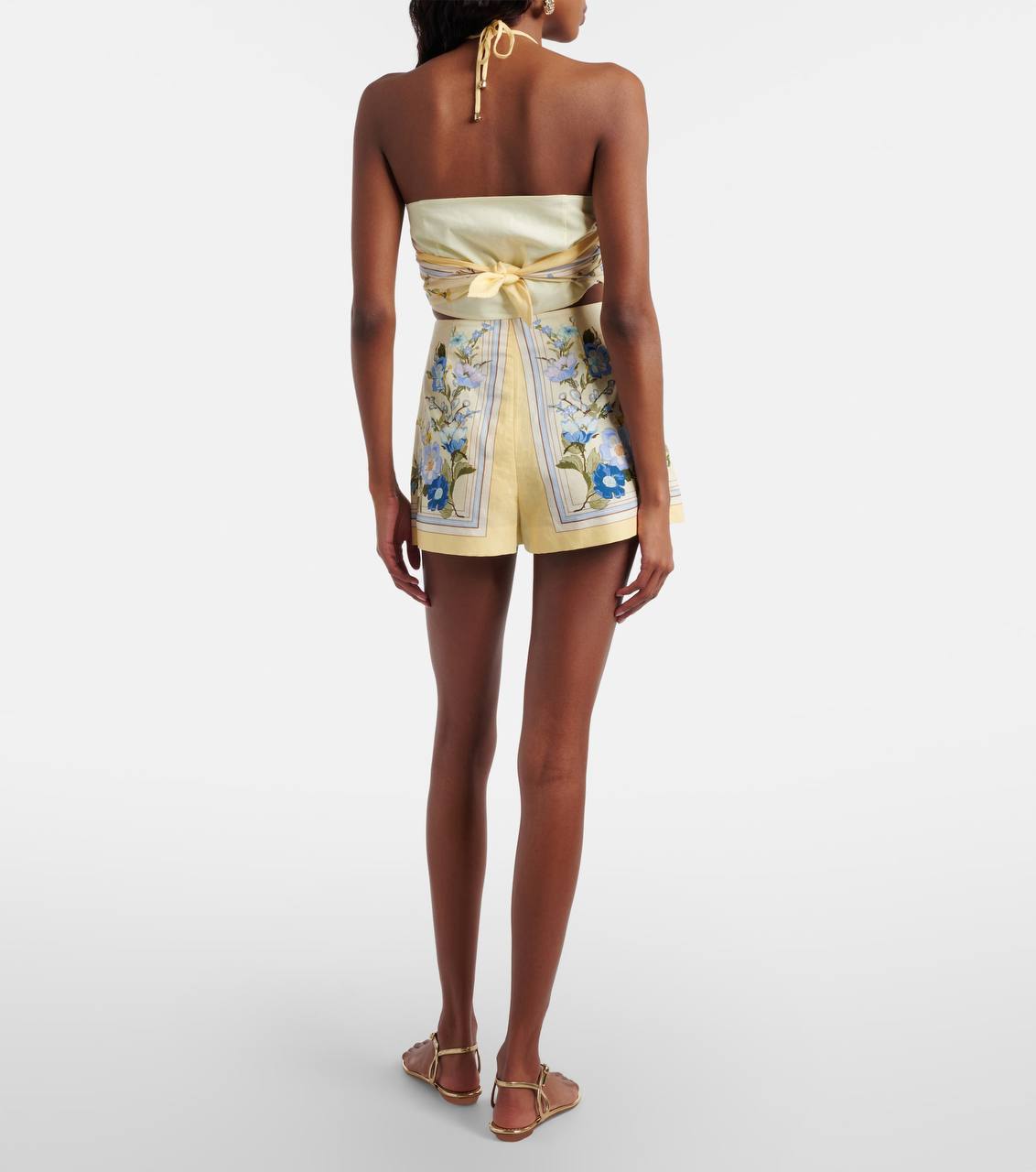SP Yellow Floral Linen Shorts