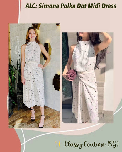 ALC Simona Polka Dot Midi Dress