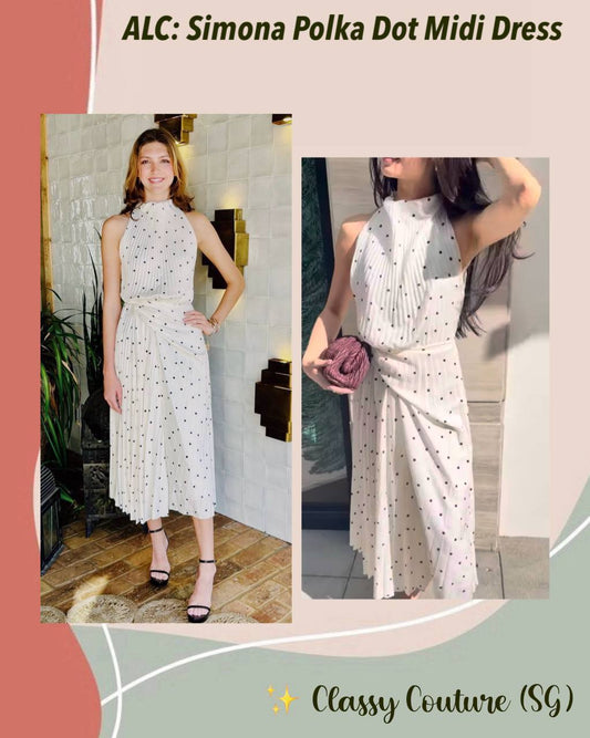 ALC Simona Polka Dot Midi Dress