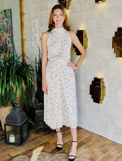 ALC Simona Polka Dot Midi Dress