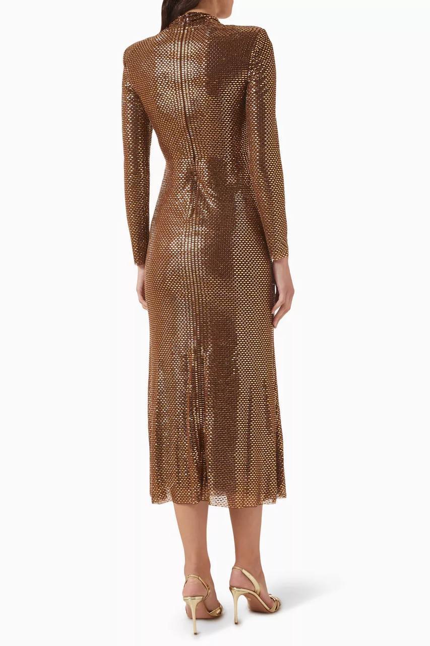 SP Bronze Rhinestone Midi Dress