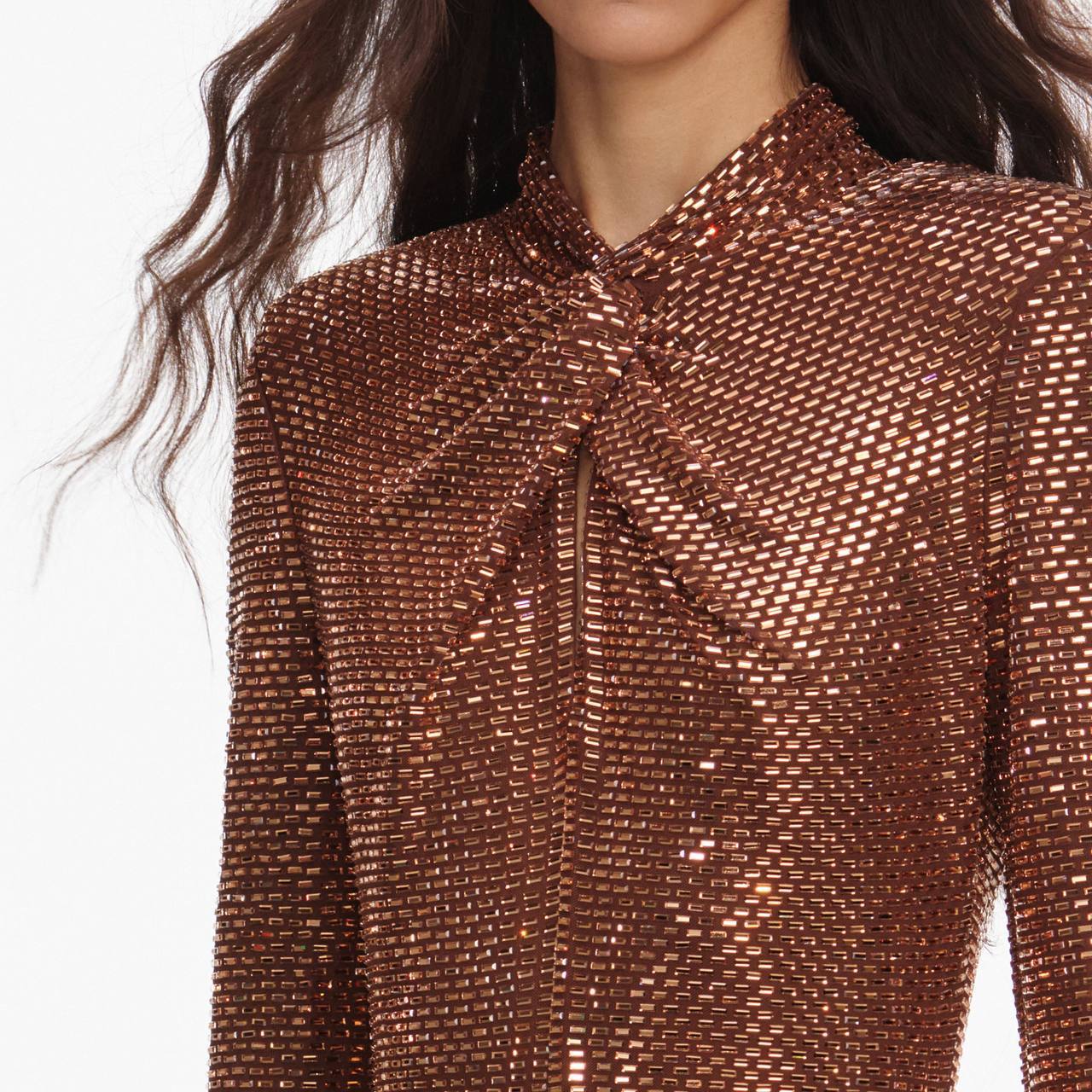 SP Bronze Rhinestone Midi Dress
