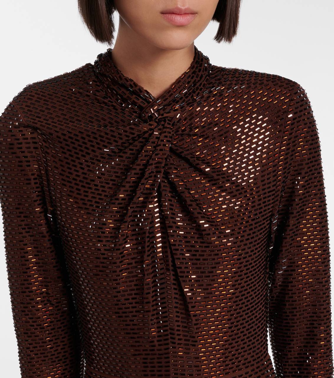 SP Brown Rhinestone Midi Dress
