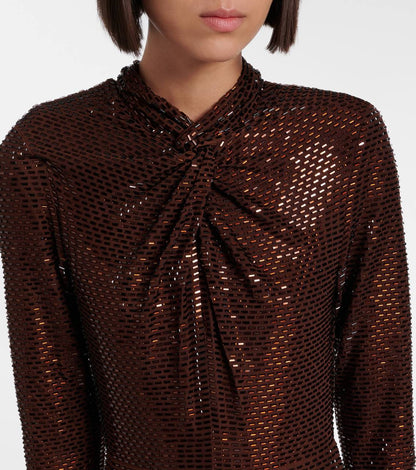 SP Brown Rhinestone Midi Dress