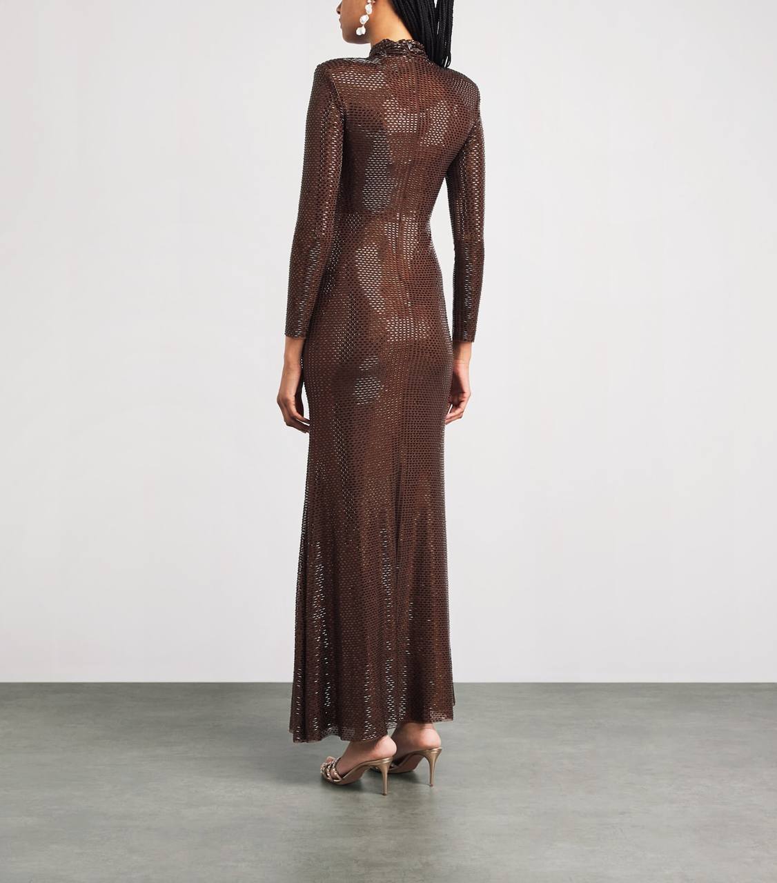 SP Brown Rhinestone Midi Dress