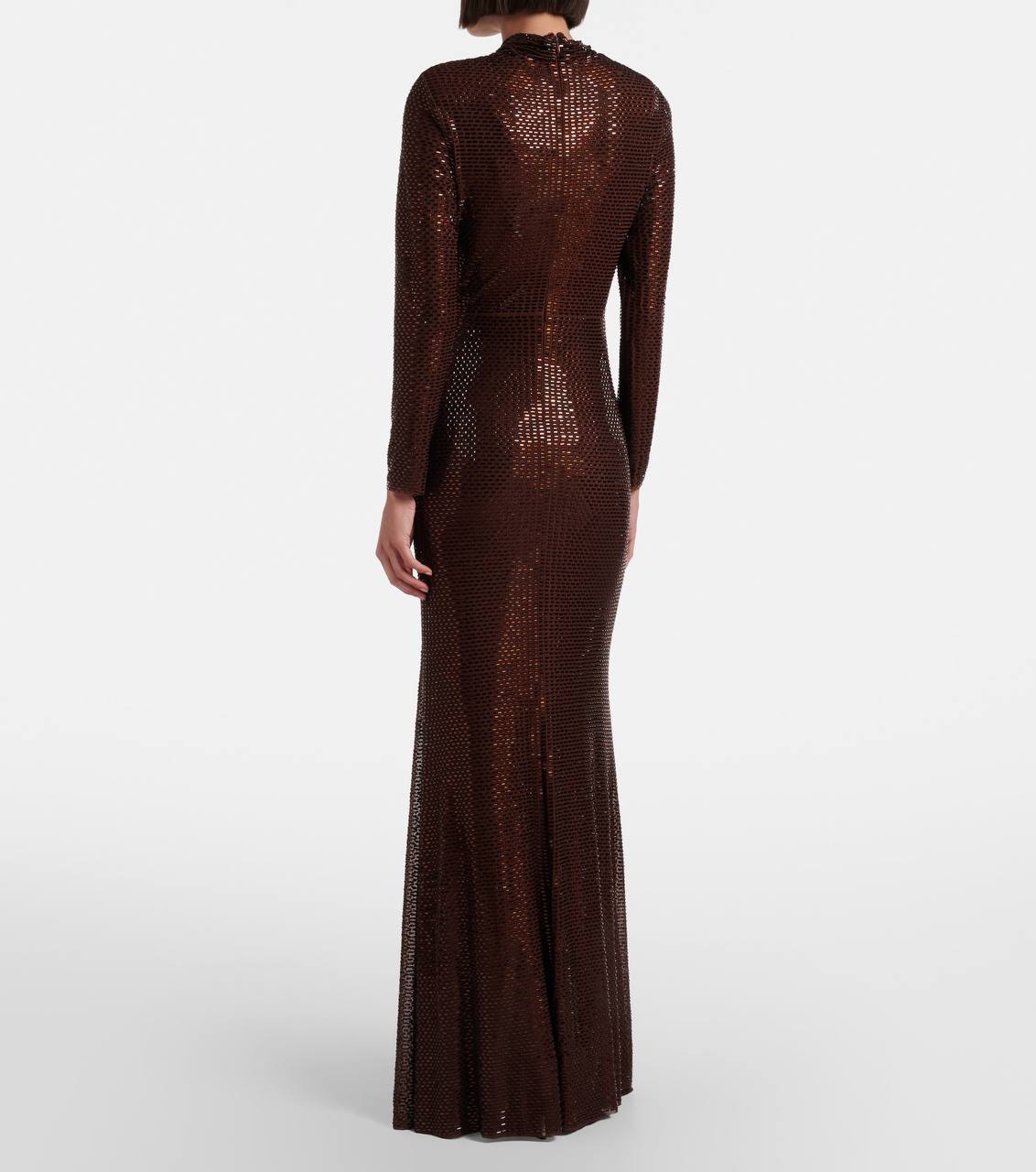 SP Brown Rhinestone Midi Dress