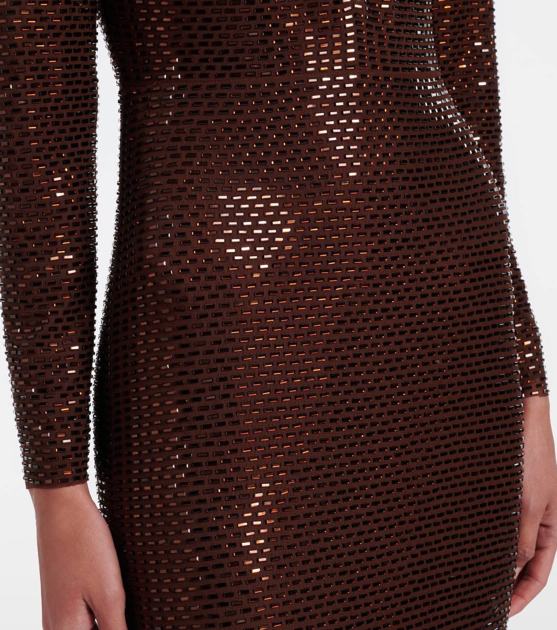 SP Brown Rhinestone Midi Dress