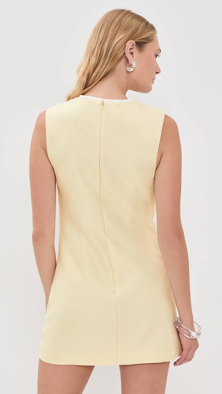SP Yellow Taffeta Bow Sleeveless Shift Mini Dress