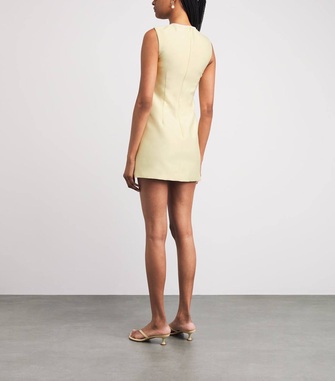 SP Yellow Taffeta Bow Sleeveless Shift Mini Dress