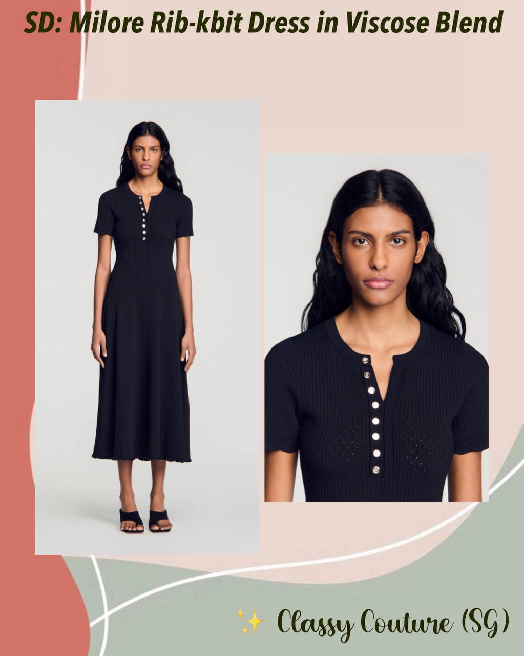 SD Milore Rib-kbit Dress in Viscose Blend