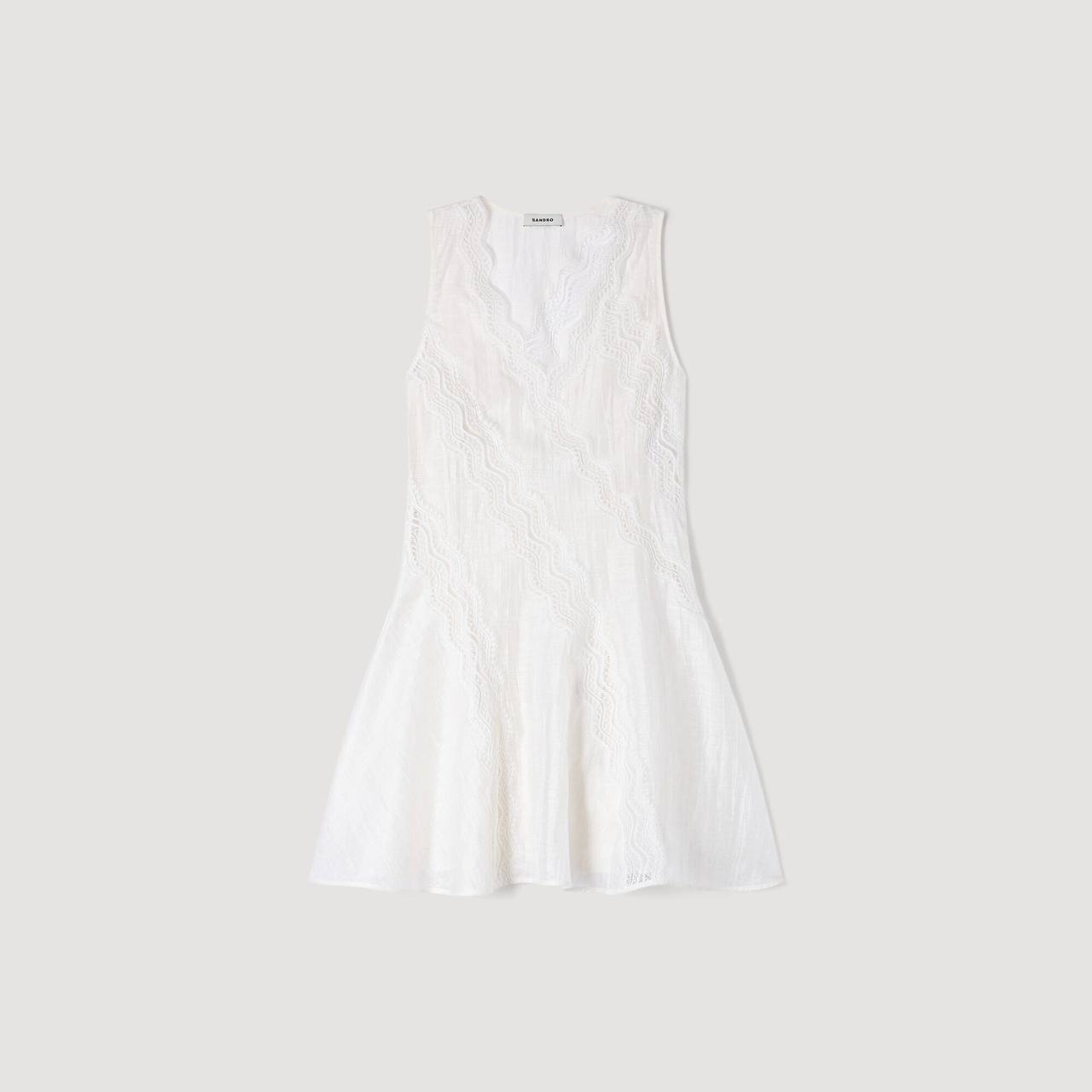 SD Linen-Blend Lace-Trim Dress