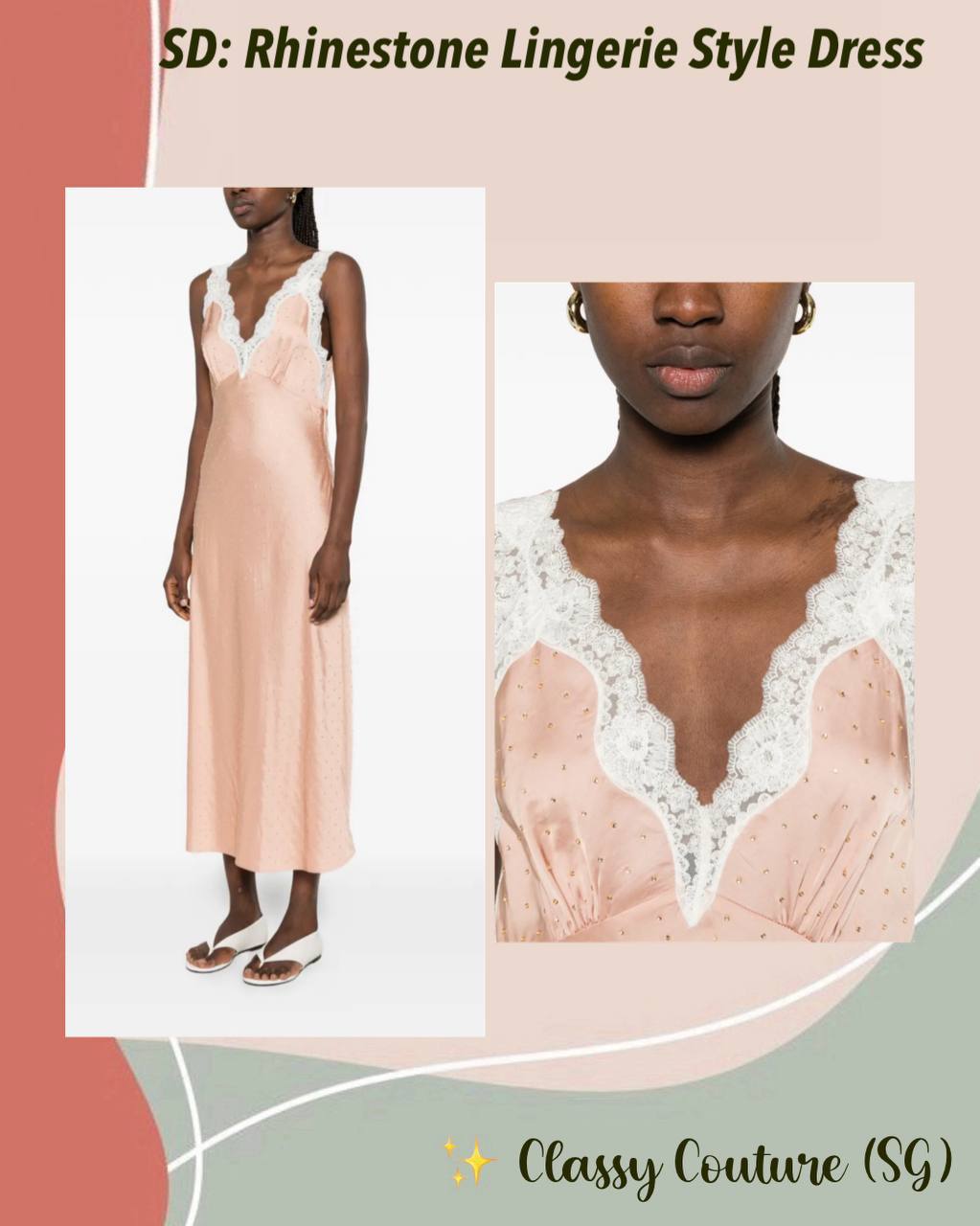 SD Rhinestone Lingerie Style Dress