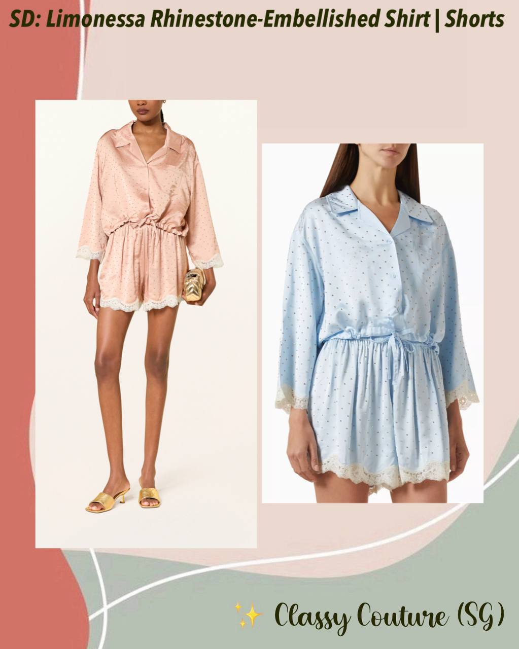 SD Limonessa Rhinestone-Embellished Shirt & Shorts