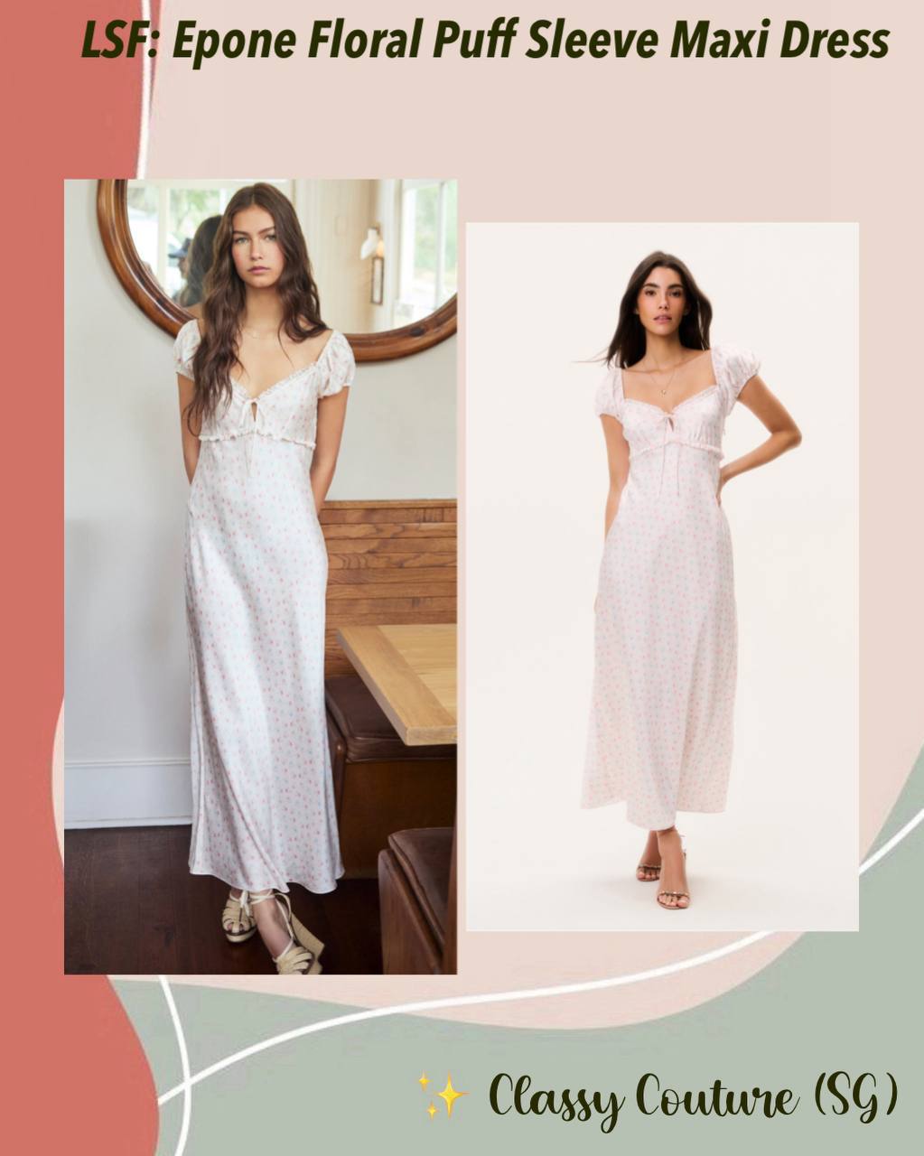 LSF Epone Floral Puff Sleeve Maxi Dress