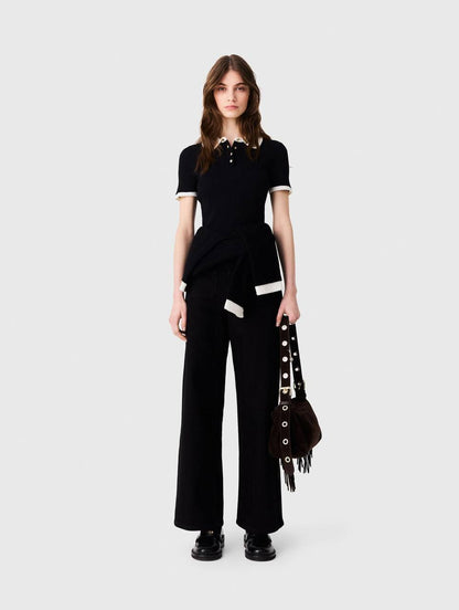 MJ Rib-Knit Polo Shirt
