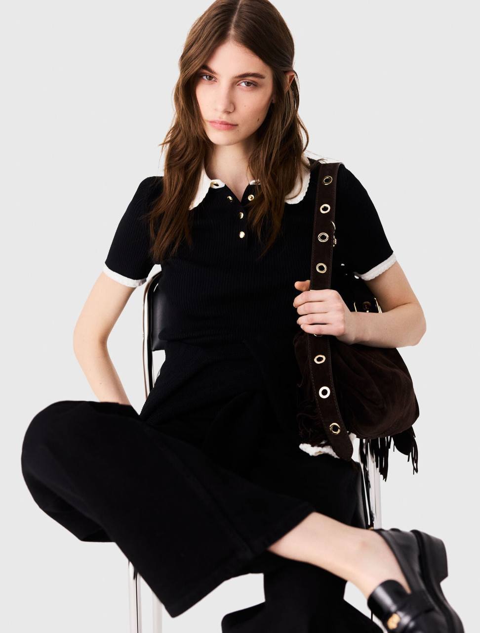 MJ Rib-Knit Polo Shirt