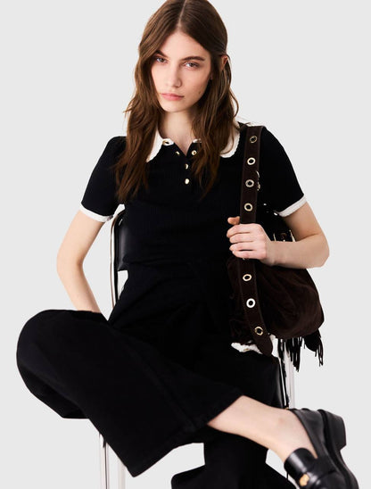 MJ Rib-Knit Polo Shirt