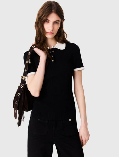 MJ Rib-Knit Polo Shirt
