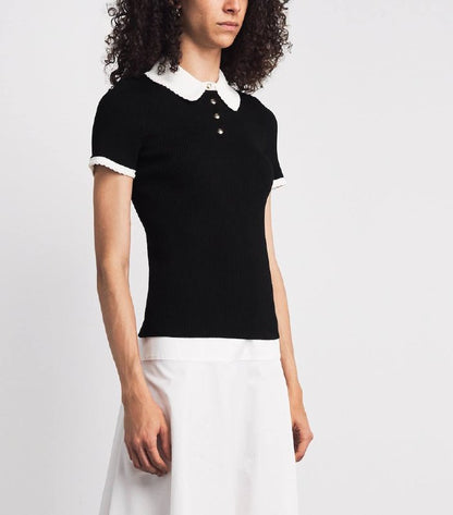 MJ Rib-Knit Polo Shirt
