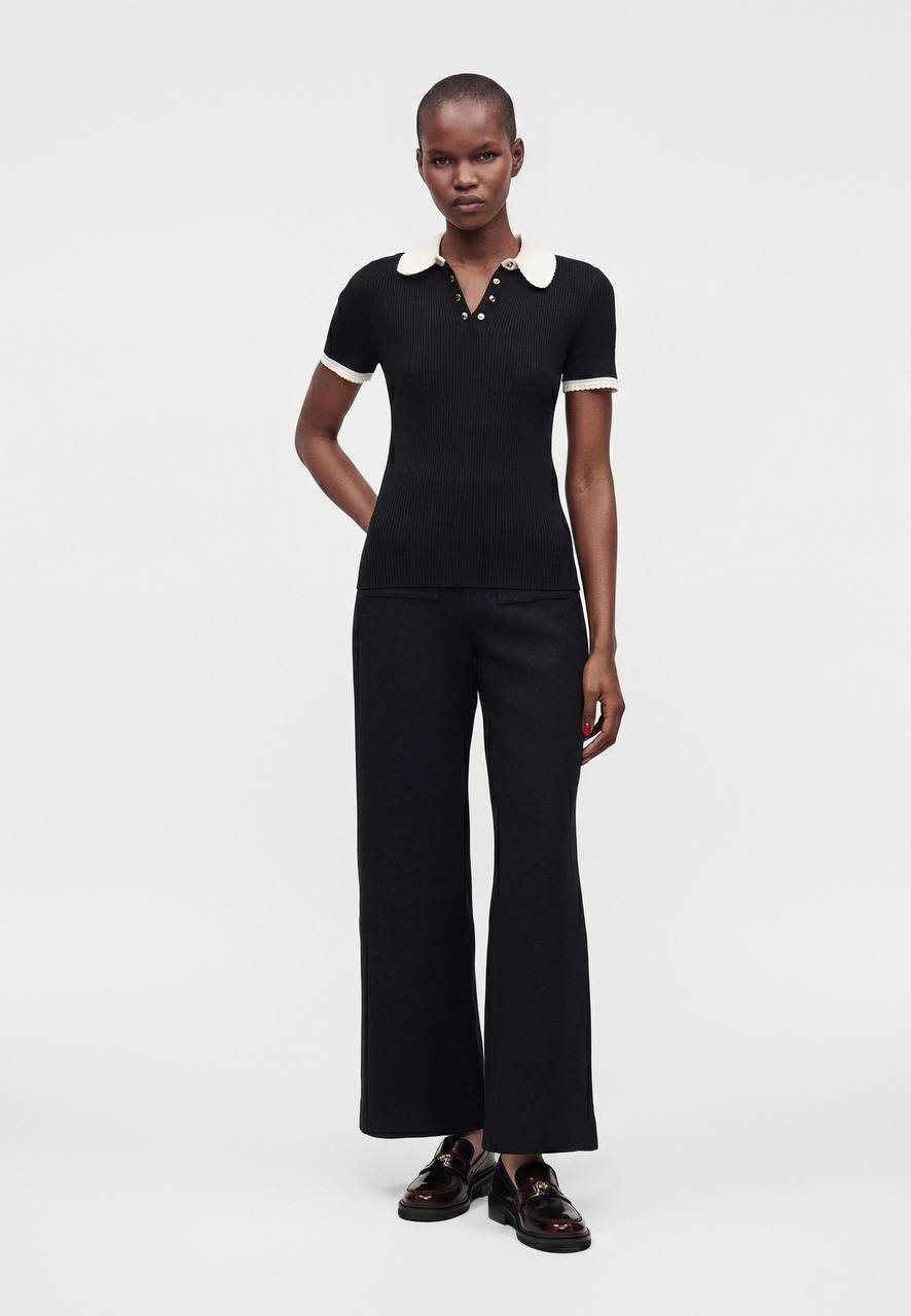 MJ Rib-Knit Polo Shirt