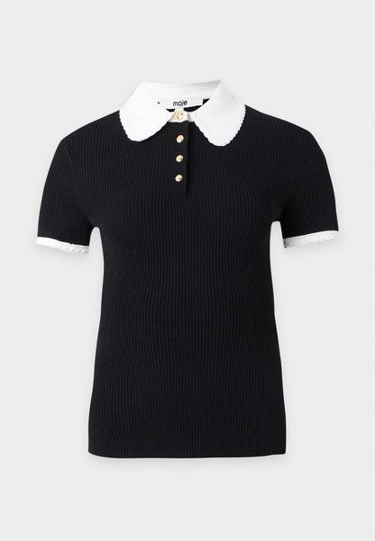 MJ Rib-Knit Polo Shirt