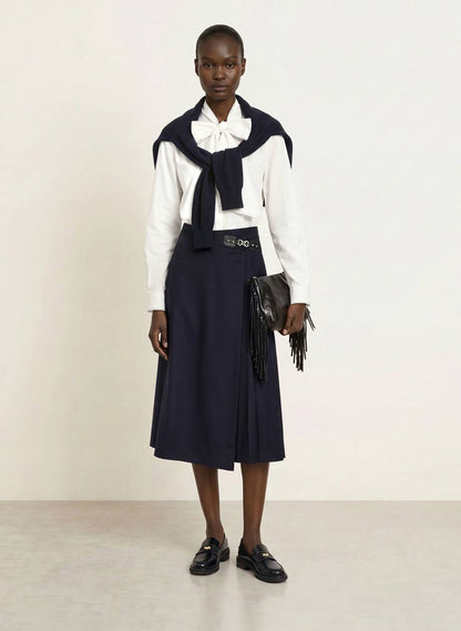 MJ Belt Detail Midi Skirt