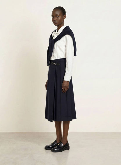 MJ Belt Detail Midi Skirt
