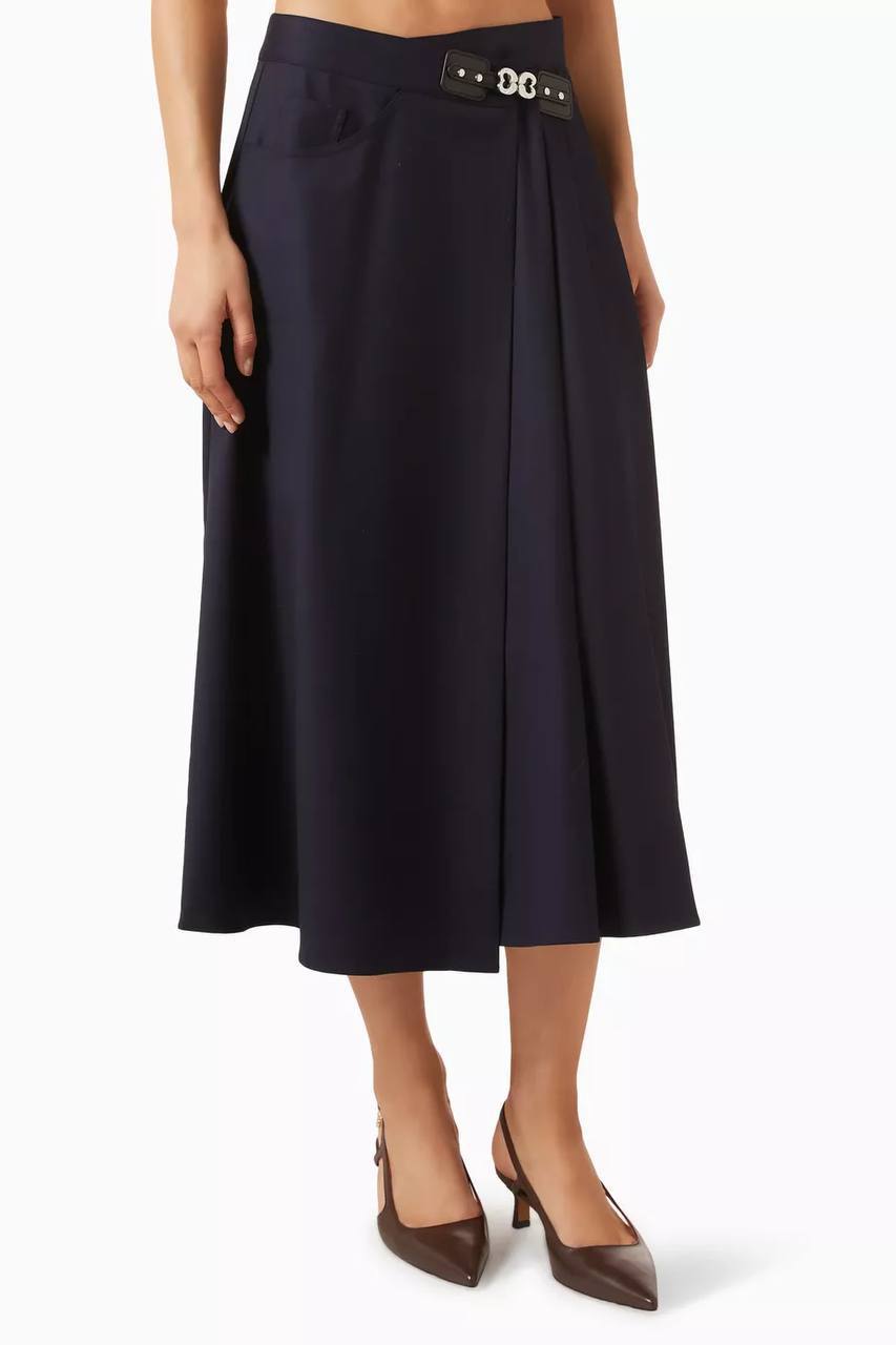 MJ Belt Detail Midi Skirt