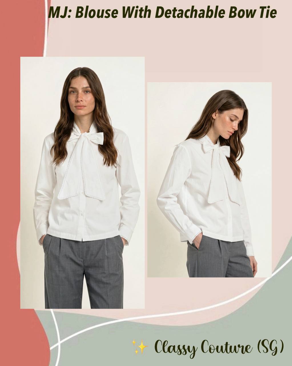 MJ Blouse With Detachable Bow Tie