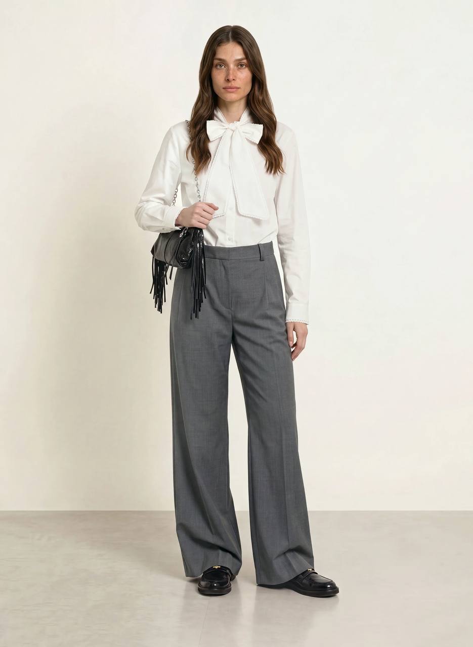 MJ Blouse With Detachable Bow Tie