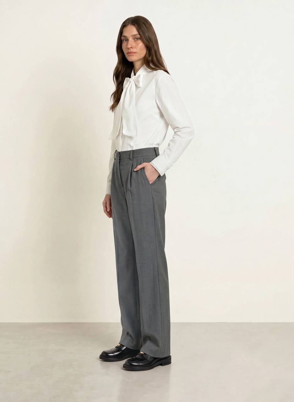 MJ Blouse With Detachable Bow Tie