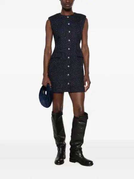 MJ Button Up Dress in Blue