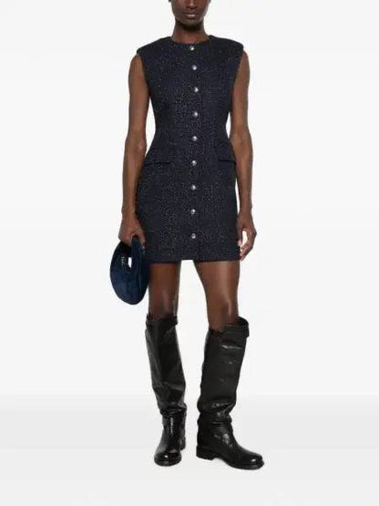 MJ Button Up Dress in Blue