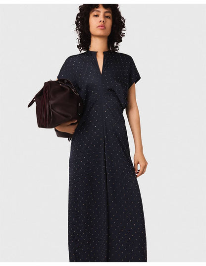 MJ Ribfilt Studded Maxi Satin Dress