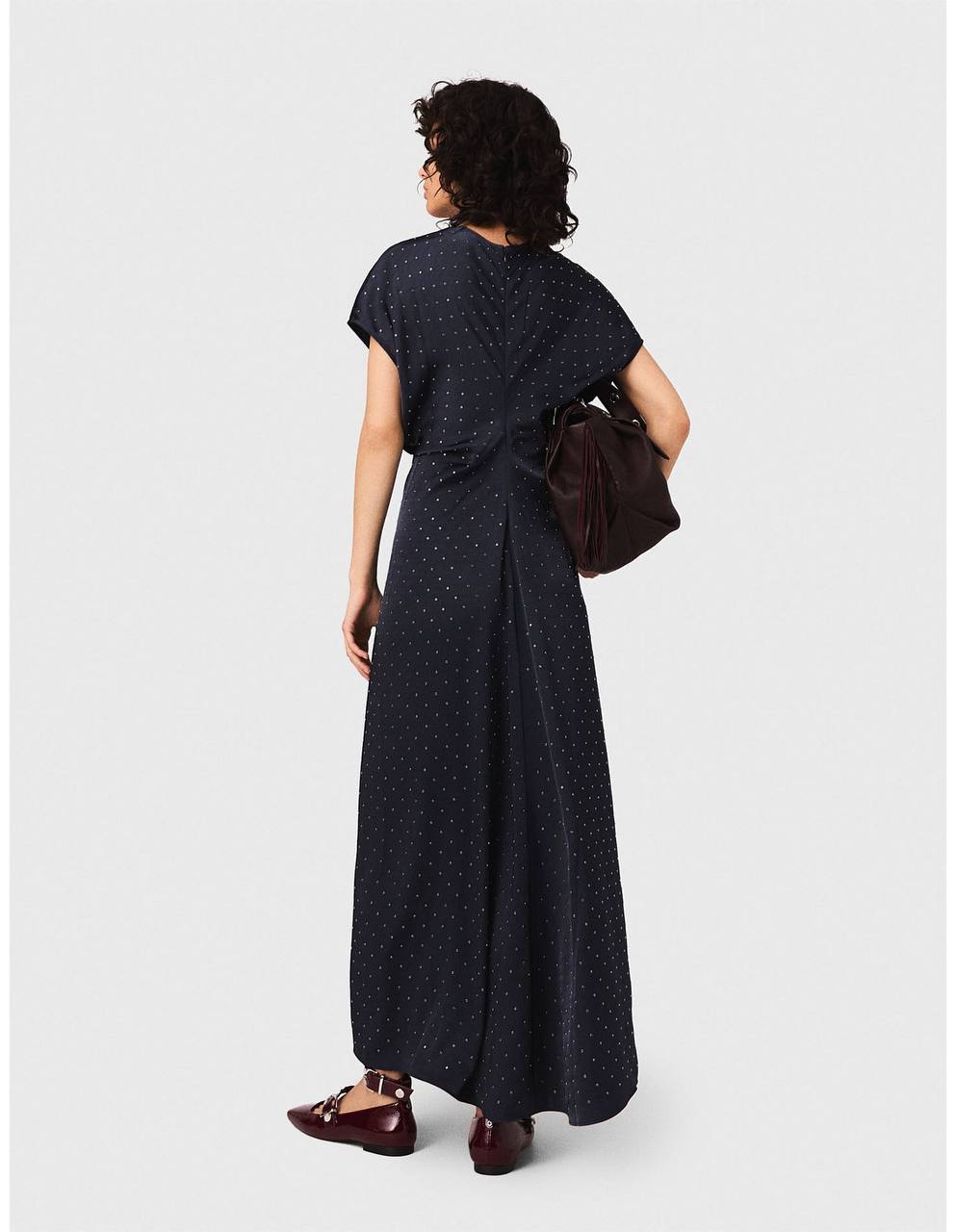 MJ Ribfilt Studded Maxi Satin Dress