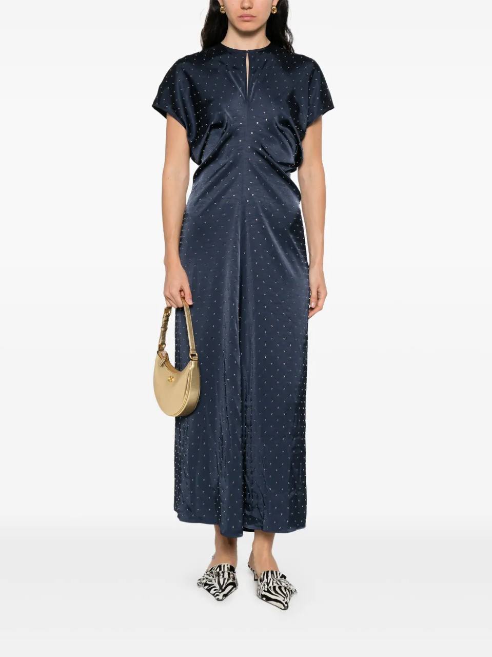 MJ Ribfilt Studded Maxi Satin Dress