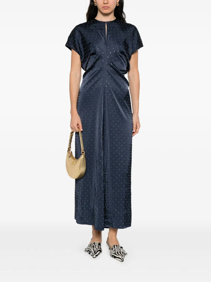MJ Ribfilt Studded Maxi Satin Dress