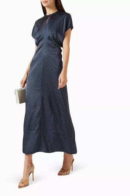 MJ Ribfilt Studded Maxi Satin Dress