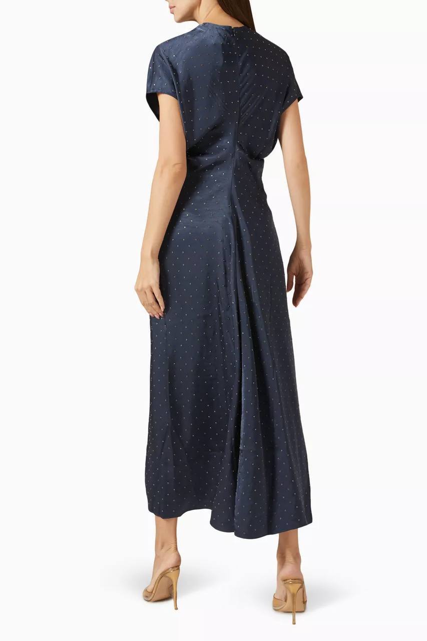 MJ Ribfilt Studded Maxi Satin Dress