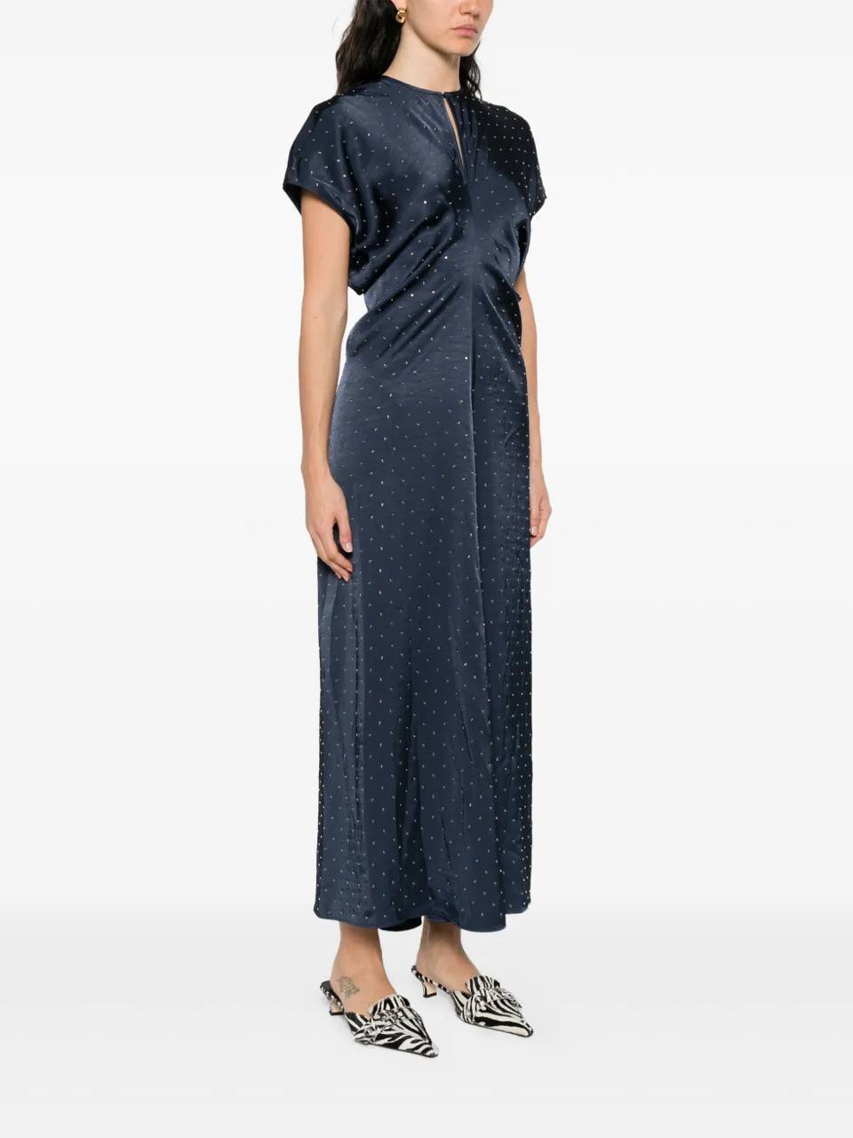 MJ Ribfilt Studded Maxi Satin Dress