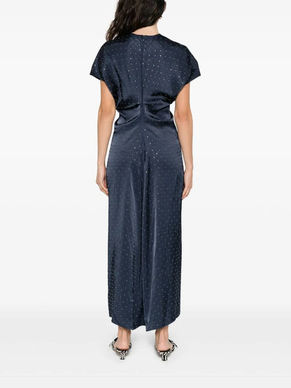 MJ Ribfilt Studded Maxi Satin Dress